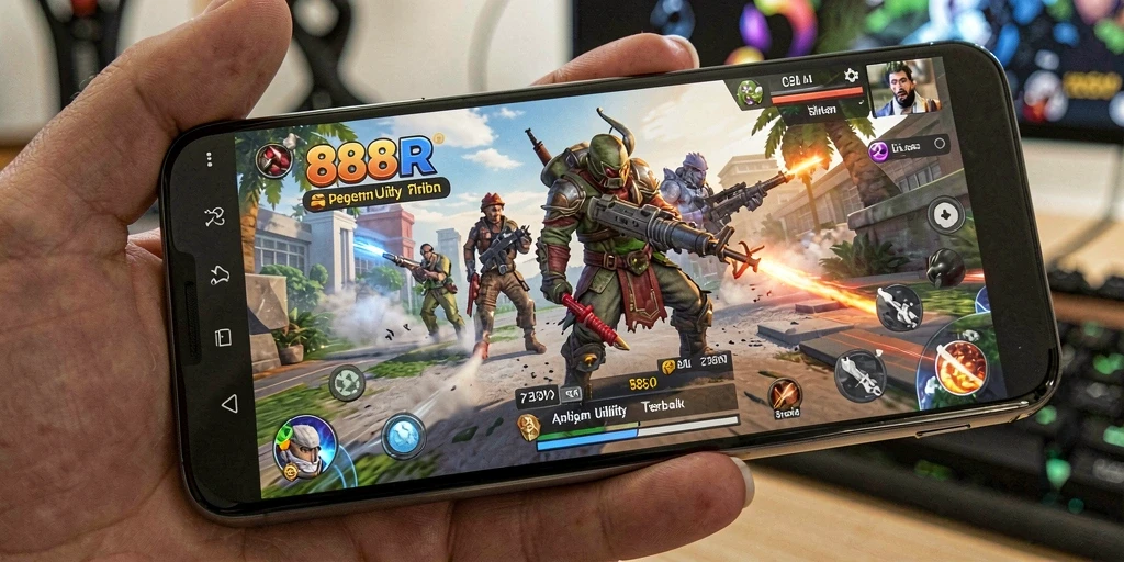 Screenshot tampilan antarmuka aplikasi 888R yang menarik.