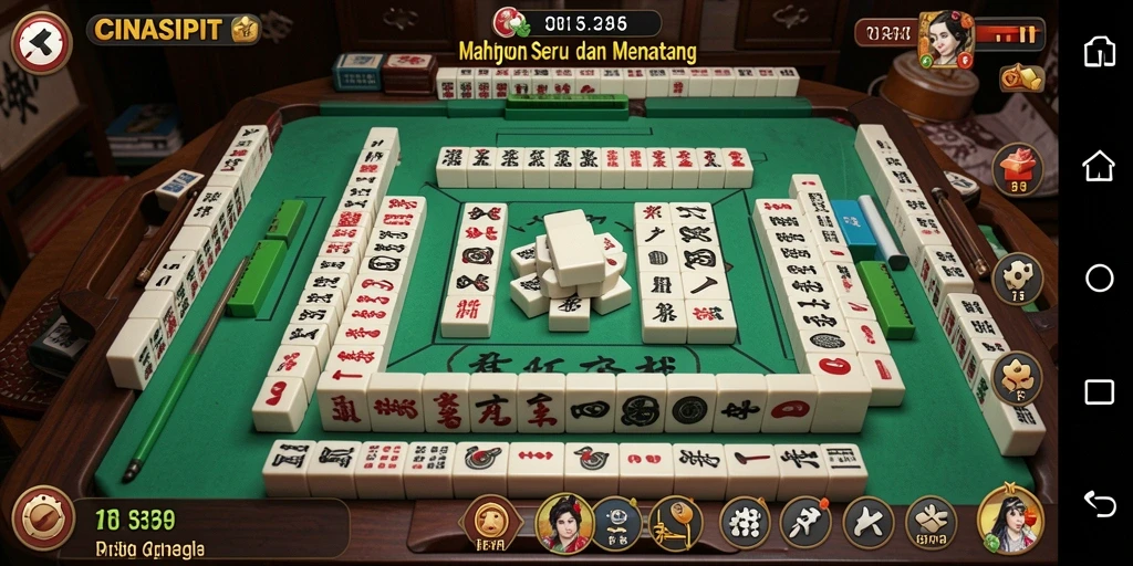 Tampilan gameplay CINASIPIT yang menarik dan menantang dalam permainan Mahjong.