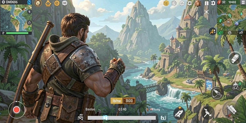 Tampilan gameplay mendalam dalam dunia terbuka DMD686.