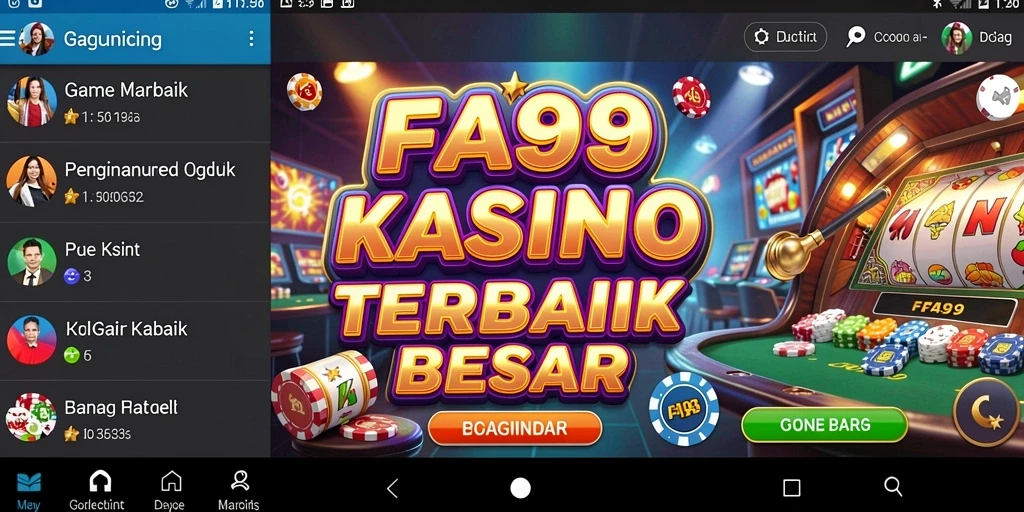 Menampilkan gameplay seru dalam aplikasi Kasino FA99.