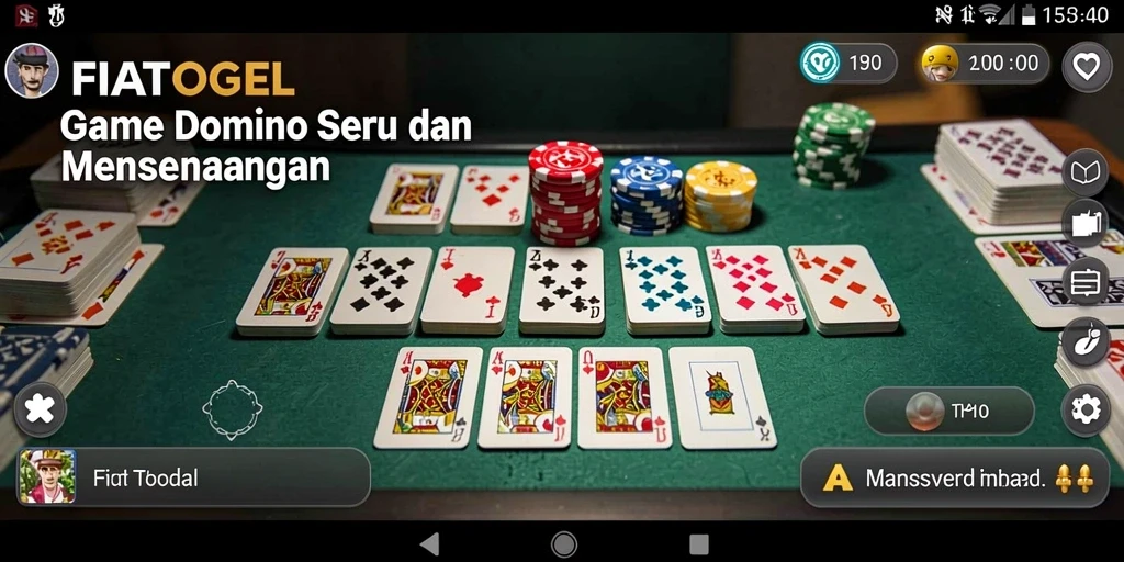 Screenshot FIATOGEL menampilkan gameplay domino yang mengasyikkan.
