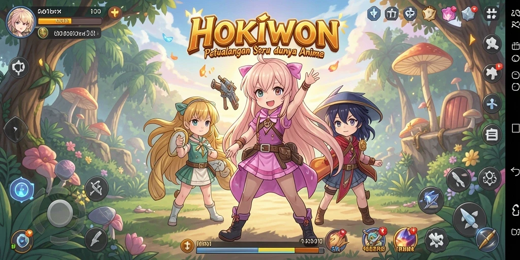Tampilan gameplay HOKIWON yang menakjubkan dan dinamis.
