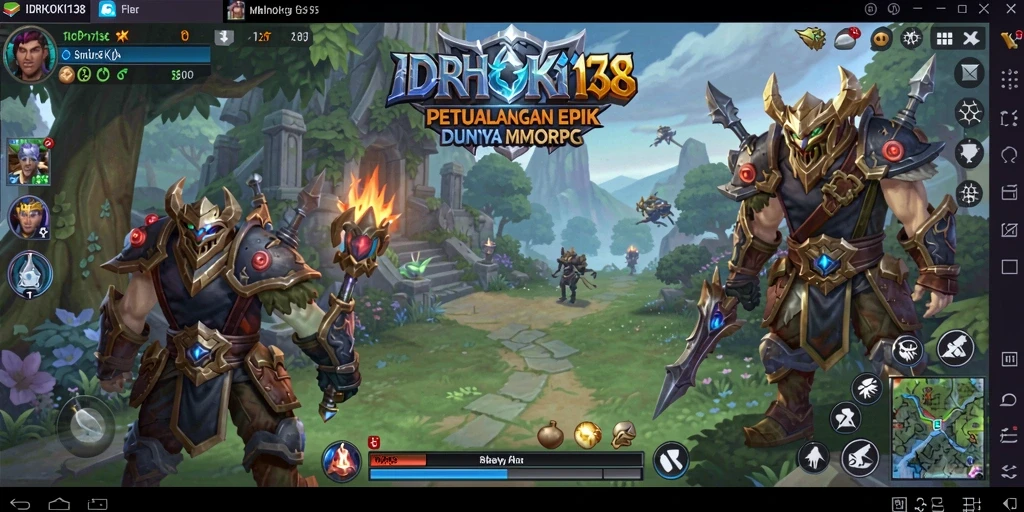 Screenshot gameplay menampilkan karakter beraksi di dunia MMORPG yang menakjubkan.