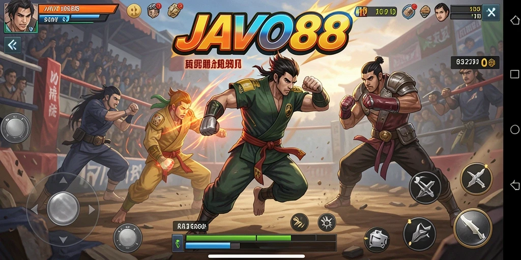 Tampilan gameplay menarik dengan pertempuran strategis yang intens.