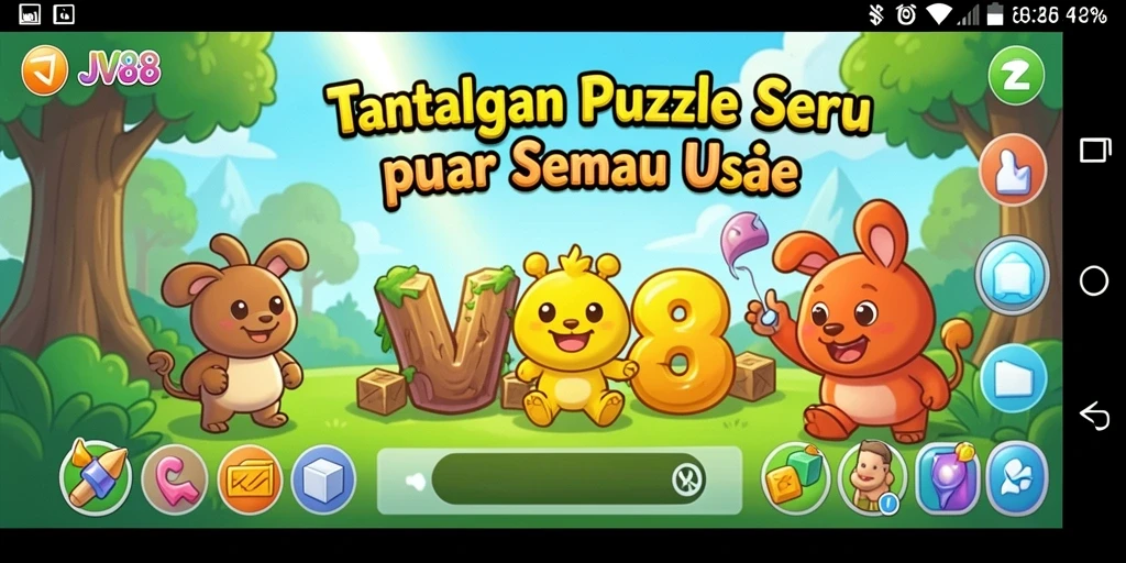 Screenshot gameplay <strong>JV88</strong> menunjukkan tantangan puzzle seru.