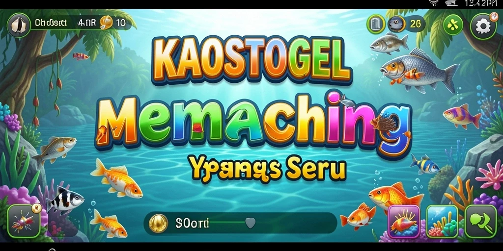 Screenshot gameplay KAOSTOGEL dengan momen menangkap ikan yang seru.