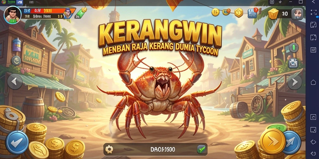 Tangkapan layar KERANGWIN yang menunjukkan gameplay dan interaksi kerang.
