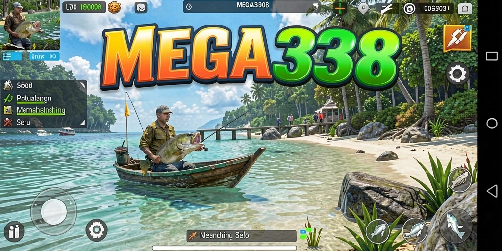 Tampilan gameplay menawan dari MEGA338 saat memancing.