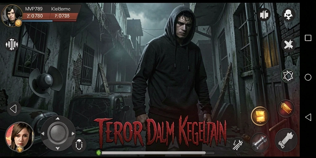 Tampilan gameplay mendebarkan di dunia kelam MVP789.