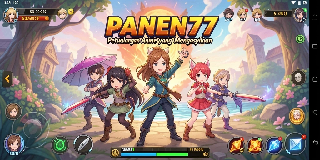 Screenshot PANEN77 menampilkan karakter Anime dalam pertarungan epik.
