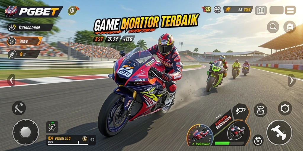 Tampilan gameplay PGBET dengan aksi balap motor yang mendebarkan.