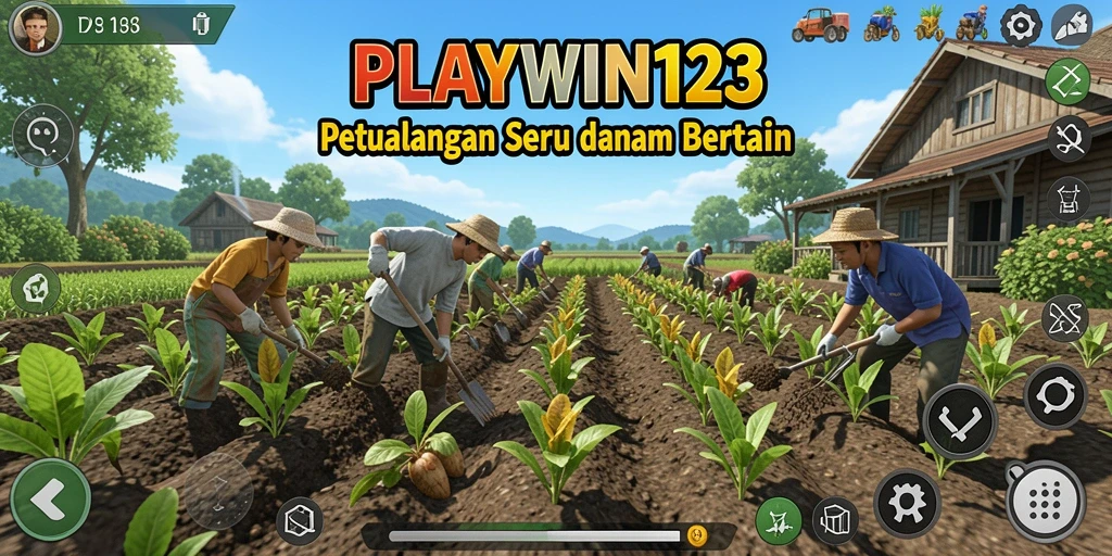 Tampilan aktivitas bertani di dalam game PLAYWIN123 yang menyenangkan.