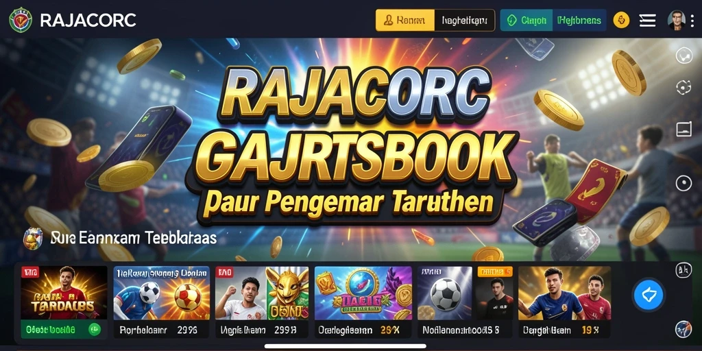 Screenshot utama RAJACORC menampilkan fitur taruhan olahraga.