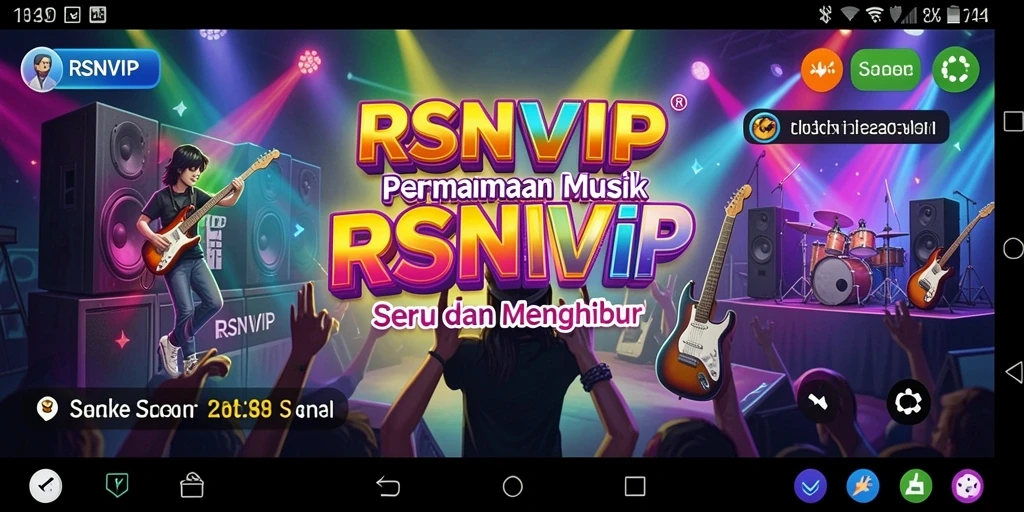 Tampilan menarik dari gameplay RSNVIP dengan berbagai genre musik.