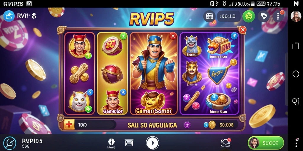 Tampilan gameplay menakjubkan dari RVIP5 dengan berbagai fitur Slot menarik.