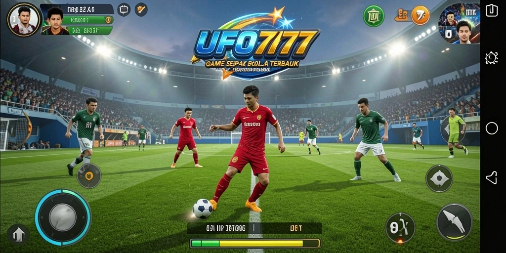 Gambaran aksi permainan sepak bola di UFO777 yang seru.