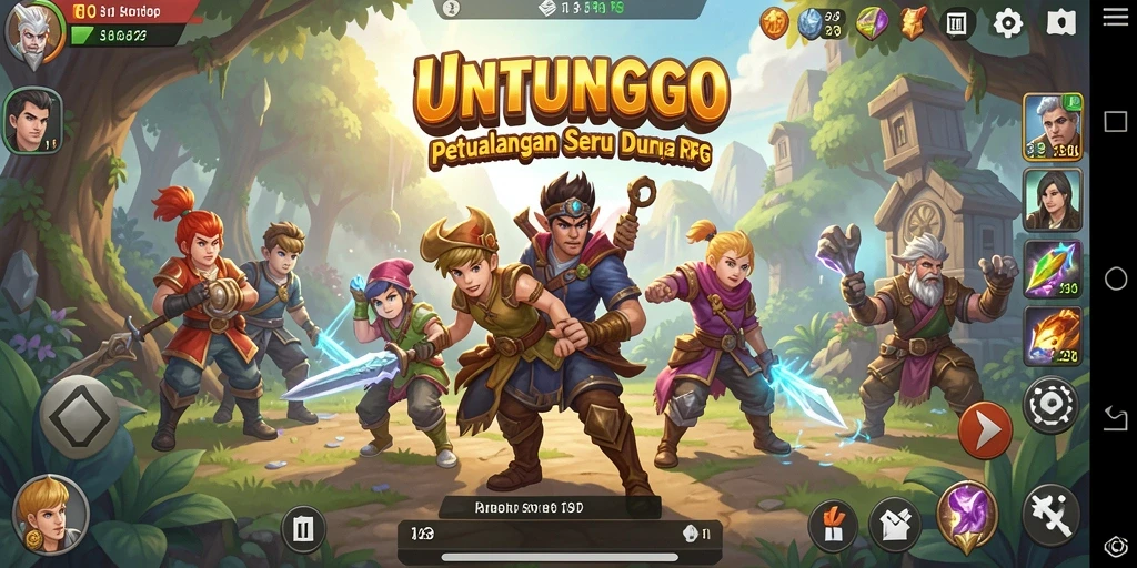 Screenshot gameplay UNTUNGGO yang menampilkan petualangan dan pertarungan seru.